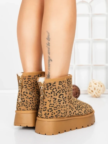 Ghete Dama din piele naturala 5W93 LEOPARD PRINT | PANTOFUL