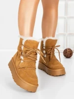 Ghete Dama din piele naturala 5W96 YELLOW | PANTOFUL