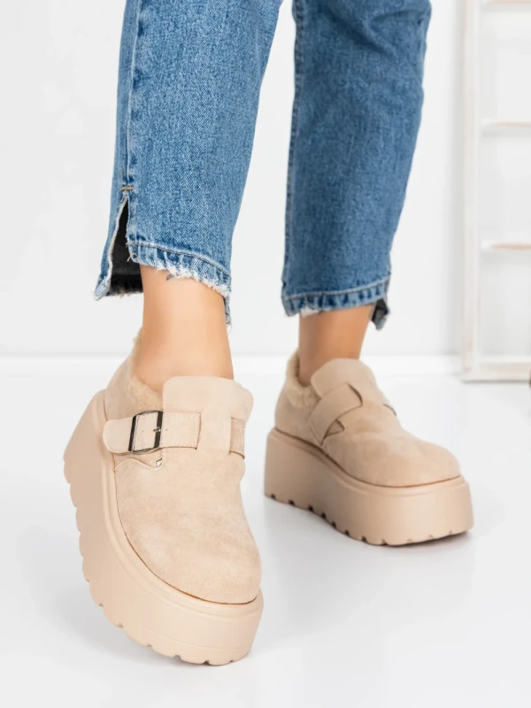 Ghete Dama cu Platforma 58WL18 BEIGE | MEI
