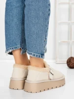 Ghete Dama din piele naturala 5W91 BEIGE | PANTOFUL