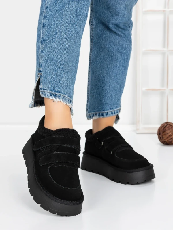 Ghete Dama din piele naturala 5W92 BLACK | PANTOFUL