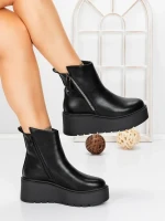 Ghete Dama cu Platforma 5AH56 BLACK | MEI