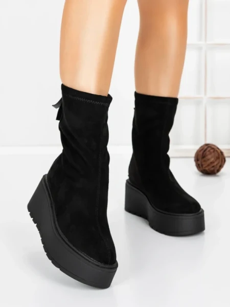 Ghete Dama cu Platforma 5AH57 BLACK | MEI