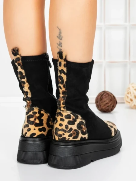 Ghete Dama cu Platforma 5AH58 BLACK | MEI