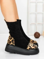 Ghete Dama cu Platforma 5AH58 BLACK | MEI