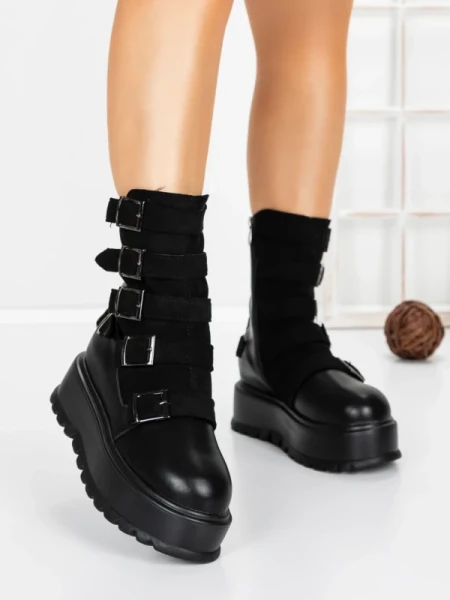 Ghete Dama cu Platforma 56WL2 BLACK | MEI