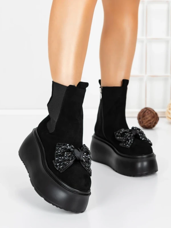 Ghete Dama cu Platforma 56WL10 BLACK | MEI