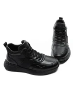 Ghete Barbati din piele naturala 5786 BLACK | ADVANCER