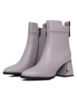 Nizki škornji z debelo peto K107-55-B81B Siva Jose Simon