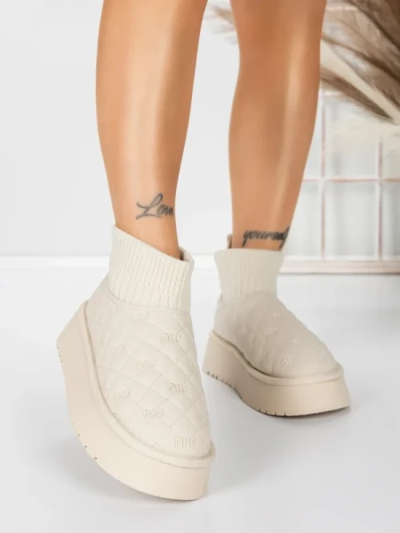 Ghete UG Dama 8733 BEIGE | MEI