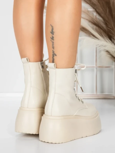 Ghete Dama cu Platforma 56WL16 BEIGE | MEI