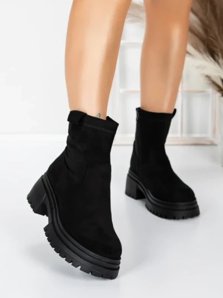 Ghete Dama cu Platforma 5W82 BLACK | MEI