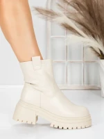 Ghete Dama cu Platforma 5W82 BEIGE | MEI