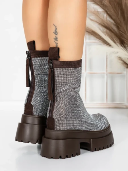 Ghete Dama cu Platforma 5SJN23 BROWN | MEI