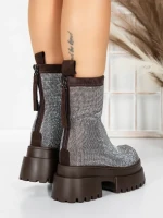 Ghete Dama cu Platforma 5SJN23 BROWN | MEI