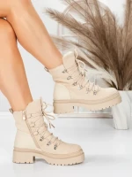 Ghete Dama cu Platforma 5AH67 BEIGE | MEI