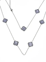 Colier YP-37 ARGINTIU-ALB | MEI