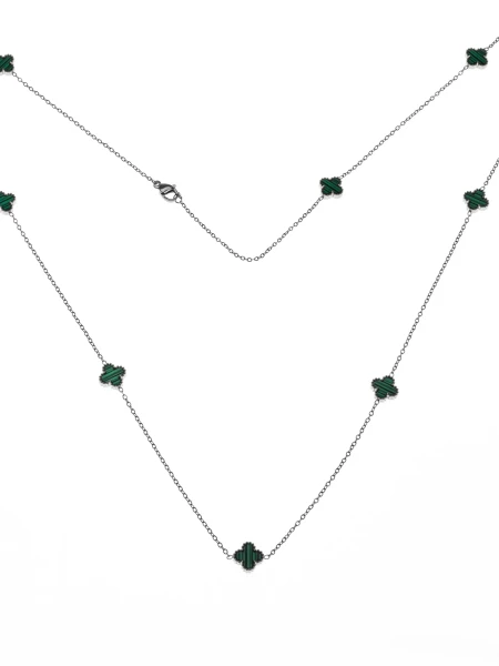 Ogrlica YP-39 Srebrna-Zelena | Mei