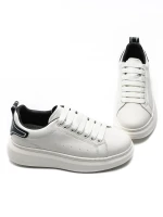 Moški športni copati iz naravnega usnja 3221 Bela-Črna | Advancer