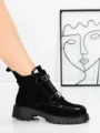 Ghete Dama din piele naturala 52AD7 BLACK | PANTOFUL