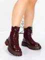 Ghete Dama din piele naturala 52AD8 WINERED | PANTOFUL