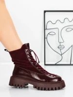 Ghete Dama din piele naturala 52AD8 WINERED | PANTOFUL