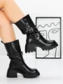 Ghete Dama din piele naturala 52AD11 BLACK | PANTOFUL
