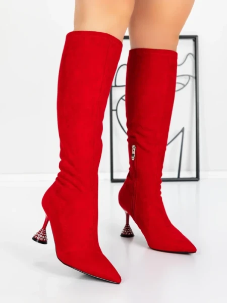 Cizme Dama cu Toc 5XKK66 RED | MEI