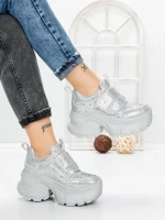 Pantofi Sport Dama cu Platforma 1A05 SILVER | MEI