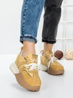 Pantofi Sport Dama cu Platforma 3A1-1 YELLOW | MEI