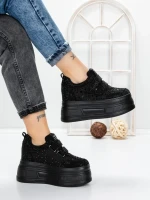 Pantofi Sport Dama cu Platforma 3591-8 BLACK | MEI