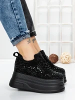 Pantofi Sport Dama cu Platforma 3592-1 BLACK | MEI