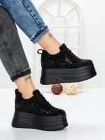Pantofi Sport Dama cu Platforma 3592-1 BLACK | MEI