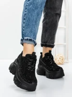 Pantofi Sport Dama cu Platforma 3561 BLACK | MEI