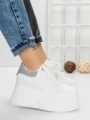 Pantofi Sport Dama cu Platforma 3592-7 WHITE-GREY | MEI