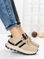 Sneakers Dama 5WL115 BEIGE-BLACK | MEI