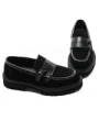 Pantofi Casual Barbati din piele naturala 5NXE66 BLACK | PANTOFUL