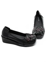 Balerini Dama din piele naturala F166 BLACK | ADVANCER