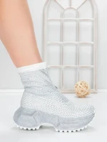 Pantofi Sport Dama cu Platforma 5WL110 WHITE | MEI