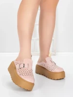 Papuci Dama cu Platforma 5WL113 PINK | MEI