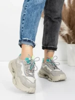 Pantofi Sport Dama din piele naturala 36853-1 GREY | ADVANCER