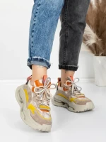 Pantofi Sport Dama din piele naturala 36868-1 YELLOW | ADVANCER