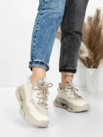 Pantofi Sport Dama din piele naturala 36868-1 CREAM | ADVANCER