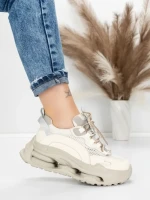 Pantofi Sport Dama din piele naturala 36868-1 CREAM | ADVANCER
