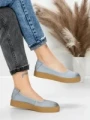 Balerini Dama din piele naturala N3301 BLUE | ADVANCER