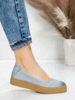 Balerini Dama din piele naturala N3301 BLUE | ADVANCER