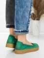 Balerini Dama din piele naturala N3301 GREEN | ADVANCER