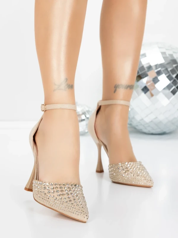 Pantofi Stiletto 5XKK80 LIGHT GOLD | MEI