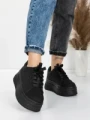Pantofi Sport Dama cu Platforma 5WL118 BLACK-WHITE | MEI