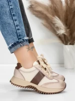 Pantofi Sport Dama din piele naturala KM3309 COFFEE | ADVANCER